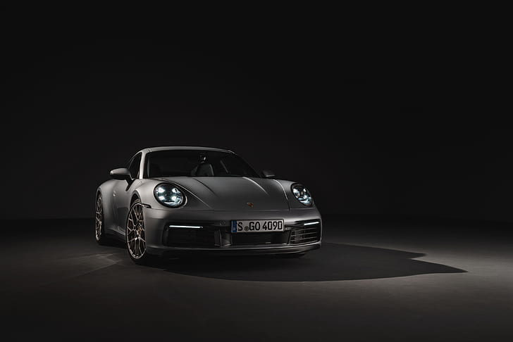 фон, купе, 911, Porsche, тъмно, Carrera 4S, 992, 2019, HD тапет