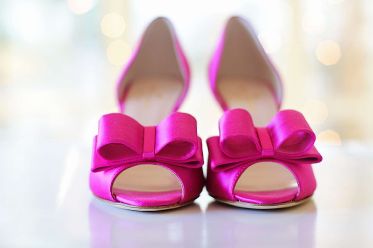 anniversary, beautiful, bows, bridal, bride, celebration, ceremony, day, dress, elegance, elegant, event, fashion, female, feminine, footwear, heels, high, holiday, love, lovely, luxury, marriage, pair, pink, pink shoes, HD wallpaper