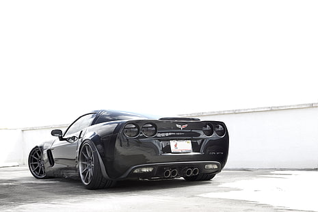 svart Chevrolet Corvette coupe, chevrolet, corvette, z06, bilar, auto, HD tapet HD wallpaper