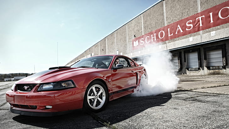 Ford Mustang Mach 1 Burnout Smoke HD, cars, ford, smoke, mustang, burnout, 1, mach, HD wallpaper