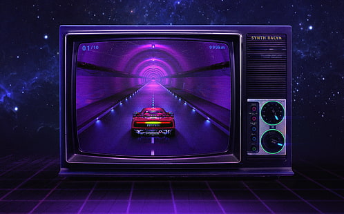  Music, Style, Background, Ferrari, 80s, Neon, Illustration, 80's, Synth, Retrowave, Synthwave, New Retro Wave, Futuresynth, Sintav, Retrouve, Outrun, Synth Racer, HD wallpaper HD wallpaper