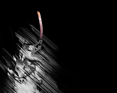 Samurai, Samurai Jack, dibujos animados, fondo negro, Fondo de pantalla HD HD wallpaper