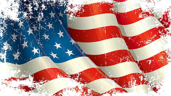 العلم الأمريكي في خلفيات سطح المكتب الجرونج تحميل مجاني 2560 × 1440، خلفية HD HD wallpaper