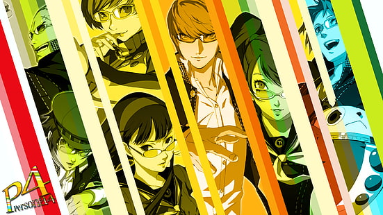 Persona 4, anime, Narukami Yu, Tatsumi Kanji, Shirogane Naoto, Amagi Yukiko, Kujikawa Rise, Hanamura Yosuke, Satonaka Chie, HD wallpaper HD wallpaper
