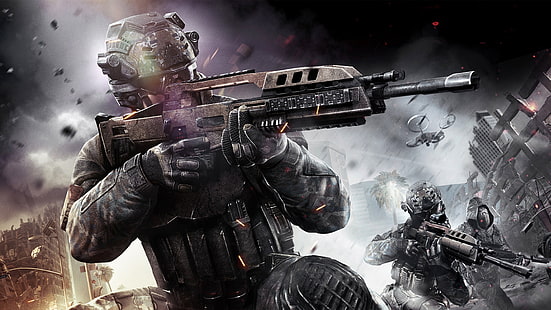 Call of Duty: Black Ops, Call of Duty: Black Ops II, солдат, оружие, видеоигры, HD обои HD wallpaper
