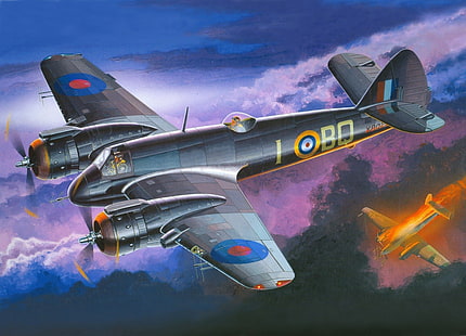 Perang Dunia II, pesawat terbang, Bristol Beaufighter, pesawat militer, pesawat terbang, militer, Wallpaper HD HD wallpaper