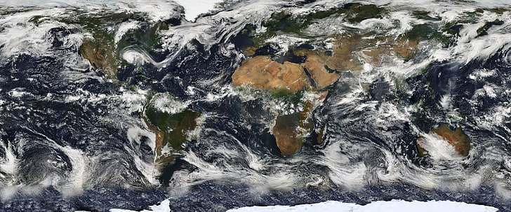 Dünya'dan Uzay, Uzay, Dünya, Asya, Afrika, Avustralya, Antarktika, Bulutlar, Avrupa, kıtalar, northamerica, southamerica, MODISMap, HD masaüstü duvar kağıdı