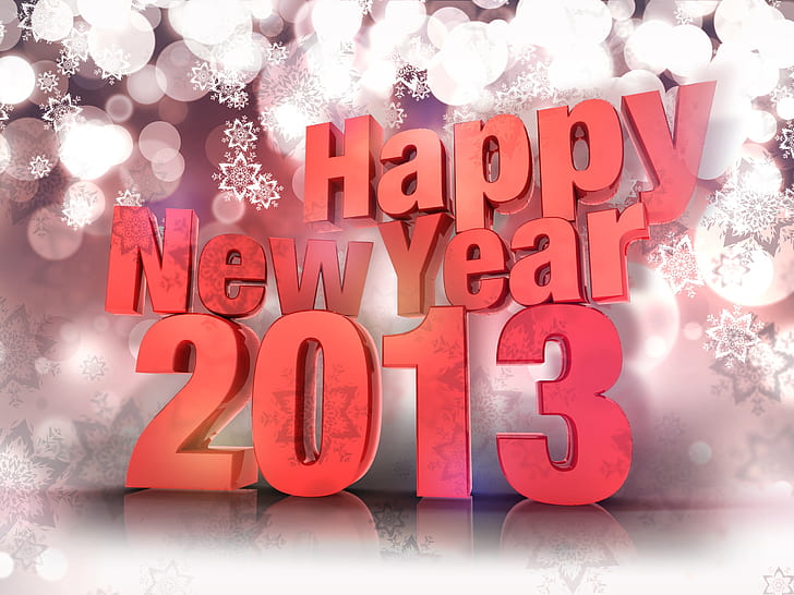 3D design, Happy New Year 2013, 3D, Design, Happy, New, Year, 2013, HD wallpaper