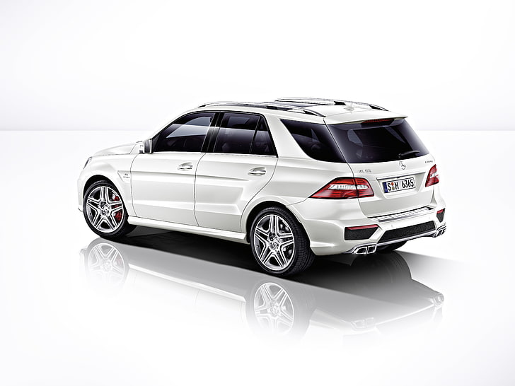 gray SUV, Mercedes, jeep, white background, AMG, side, ML 6.3 AMG, HD wallpaper