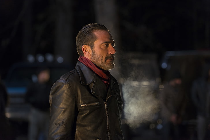 jaket, profil, Jeffrey Dean Morgan, The Walking Dead, Musim 6, Negan, Wallpaper HD