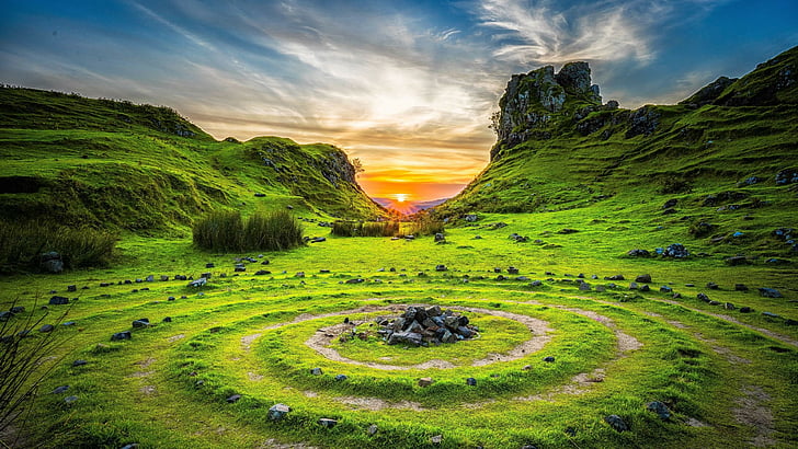 Fairy Glen, Isle of Skye, Skotlandia, Eropa, alam, 4k, Wallpaper HD