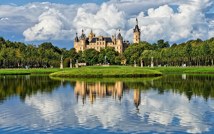 Istana, Istana Schwerin, Wallpaper HD