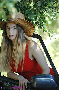 Stella Cox, mannequin, femme, chapeaux de soleil, Fond d'écran HD HD wallpaper