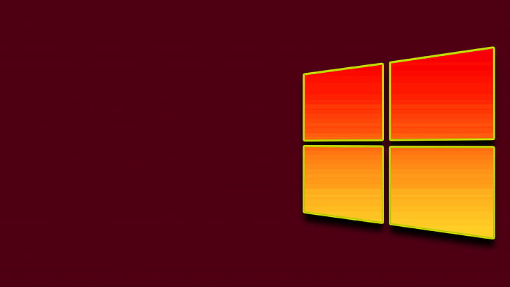 Windows 10, red, yellow, pattern, HD wallpaper