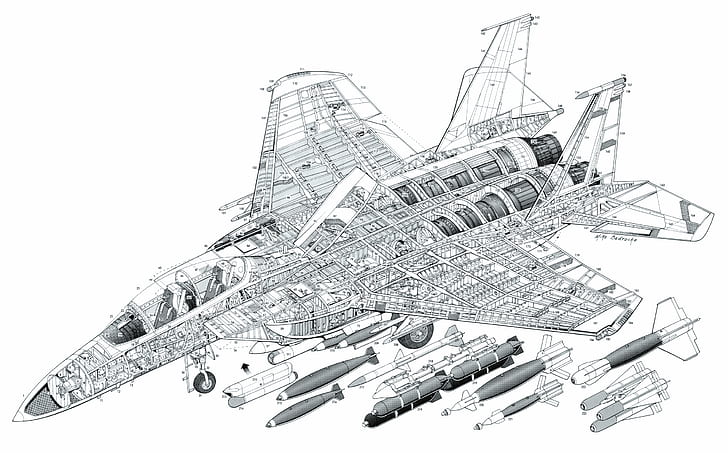 Militar, Esquemático, Aeronaves, McDonnell Douglas F-15E Strike Eagle, HD papel de parede