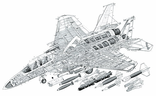 Wojskowy, schematyczny, lotniczy, McDonnell Douglas F-15E Strike Eagle, Tapety HD HD wallpaper