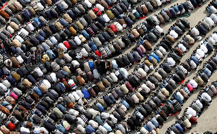 praying muslims, HD wallpaper