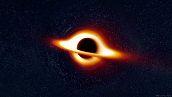 space, black holes, supermassive black hole, Interstellar (movie), space art, HD wallpaper