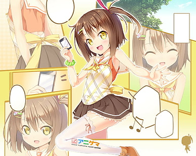 Anime Girls, Appli-chan, Lovely, personaje de anime femenino en vestido marrón y cabello castaño, anime girls, appli-chan, lovely, 2400x1920, Fondo de pantalla HD HD wallpaper