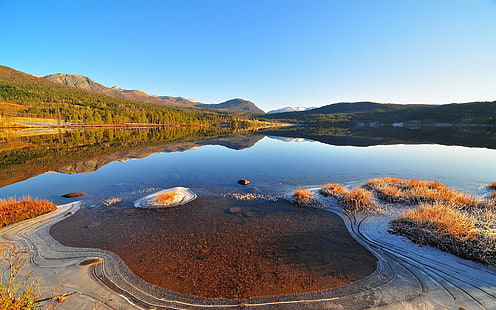 Paisaje naturaleza lago, Paisaje, Naturaleza, Lago, Fondo de pantalla HD HD wallpaper