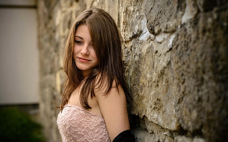 model, Dana Kareglazaya, si rambut cokelat, wanita, Wallpaper HD