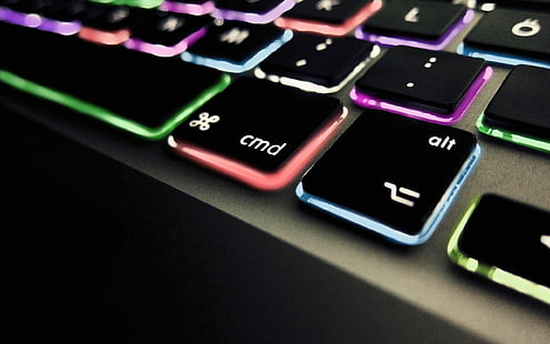 Colorful Macbook Keyboard, MacBook Command button, Computers, Others, computer, colorful, keyboard, HD wallpaper HD wallpaper