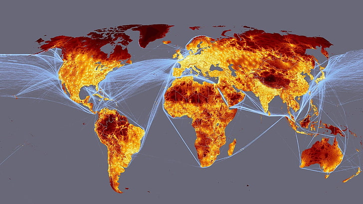 peta dunia, peta, populasi, Wallpaper HD