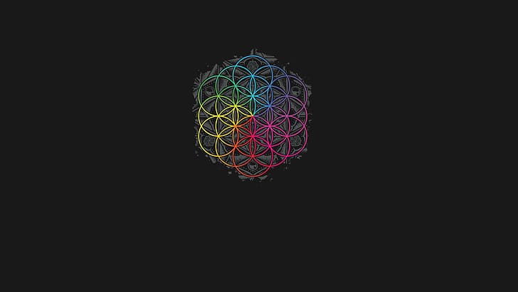 circles, pattern, geometry, the flower of life, HD wallpaper
