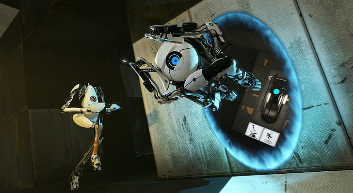 Portal 2 Coop Bots, Portal game play, Games, Portal, video game, portal 2, coop, bots, coop bots, HD wallpaper