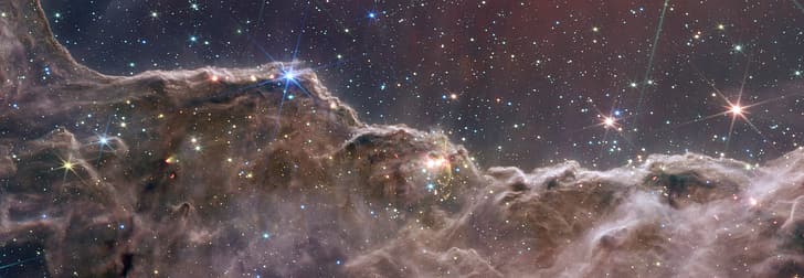 Carina Nebula, space, nebula, stars, James Webb Space Telescope, infrared, NIRCam, MIRI, CosmicCliffs, HD wallpaper