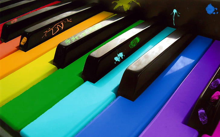 Artistic, Colors, Piano, HD wallpaper
