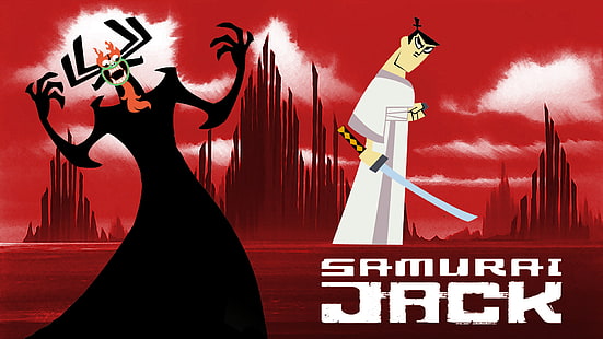 Самурай Джек Ред HD, мультфильм / комикс, красный, самурай, джек, HD обои HD wallpaper