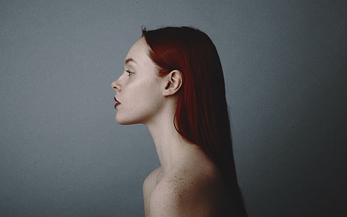profilo, ritratto, testa rossa, donne, modella, Sfondo HD HD wallpaper