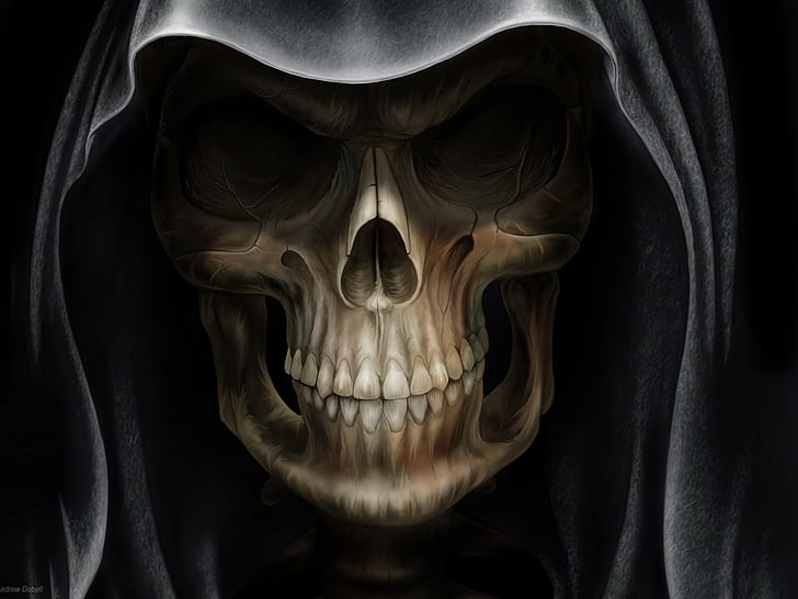 death, Gothic, skull, mantle, HD wallpaper