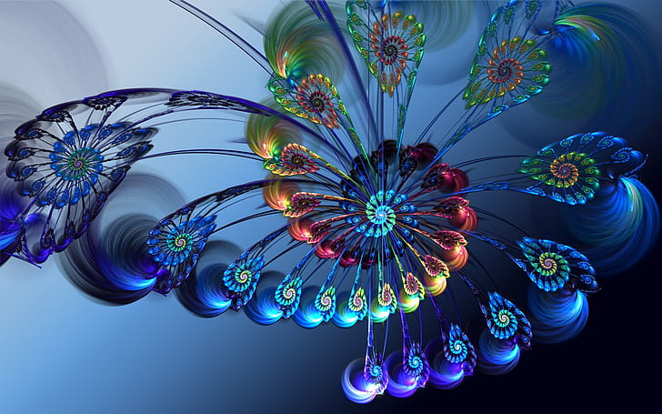 3D abstract feathers, 3D, Abstract, Feathers, HD wallpaper