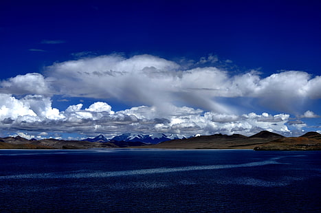 Tibet, nuvole, lago, Himalaya, Sfondo HD HD wallpaper