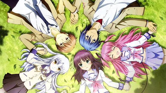 อะนิเมะ, Angel Beats!, Tachibana Kanade, ชุดนักเรียน, Hinata Hideki, Nakamura Yuri, Otonashi Yuzuru, Yui (Angel Beats!), วอลล์เปเปอร์ HD HD wallpaper