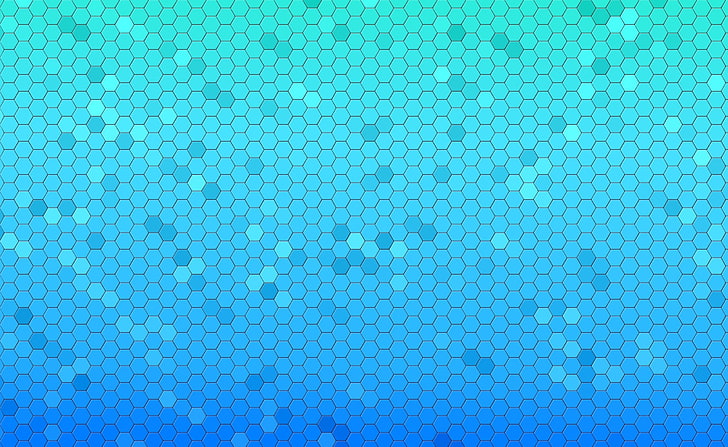 Blaues Haxagons Muster, blaue und weiße Bienenwabentapete, Aero, Muster, Blau, Muster, Haxagons, HD-Hintergrundbild