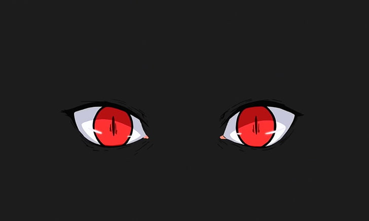 произведения на червените очи, очи, проект Kagerou, червени очи, дигитално изкуство, аниме, черно, HD тапет