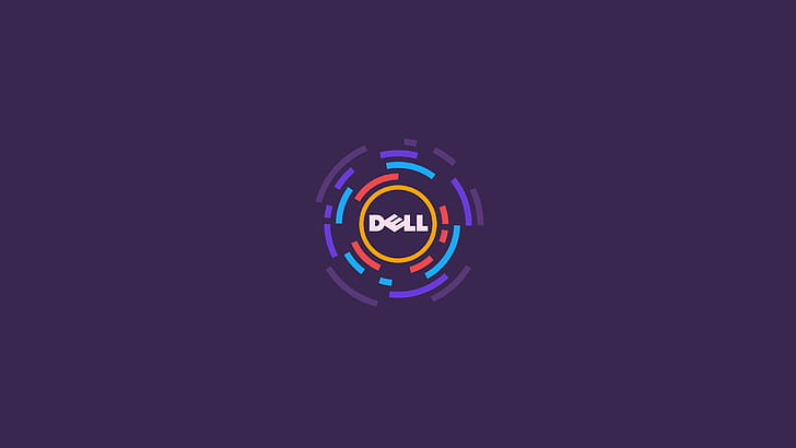 фиолетовый, минимализм, фиолетовый фон, простой, Dell, HD обои