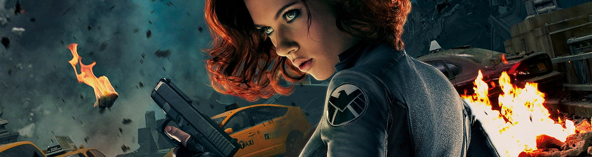 Os Vingadores, Scarlett Johansson, super-heroínas, Viúva Negra, Universo Cinematográfico da Marvel, HD papel de parede HD wallpaper