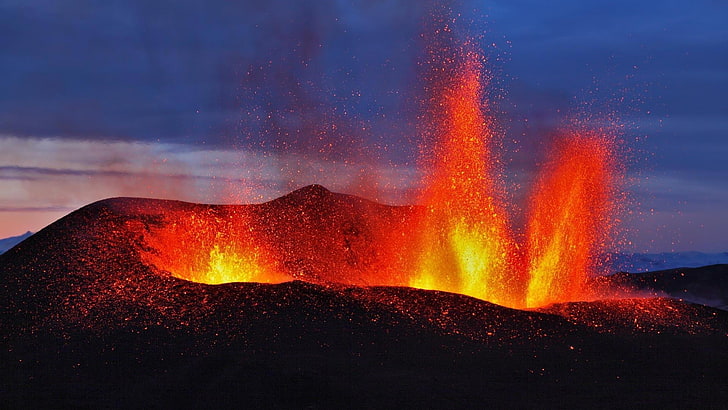 Vulkan, Vulkan, Vulkanausbruch, Eruption, Feuer, Lava, HD-Hintergrundbild