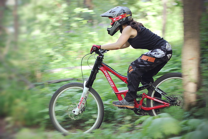 เสื้อกล้ามผู้หญิงสีดำจักรยานกีฬาผาดโผนดาวน์ฮิลจักรยานเสือภูเขาจักรยานเสือภูเขา MTB, วอลล์เปเปอร์ HD