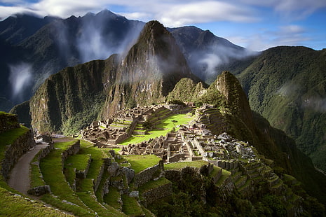 landscape, Machu Picchu, mountains, Peru, South America, HD wallpaper HD wallpaper
