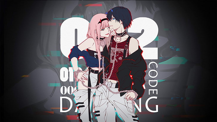 Anime, Darling in the FranXX, Hiro (Darling in the FranXX), Zero Two (Darling in the FranXX), Sfondo HD