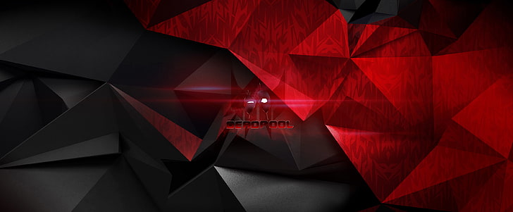 Abstract, Deadpool, Red, Artwork, Logo, Dark background, HD wallpaper