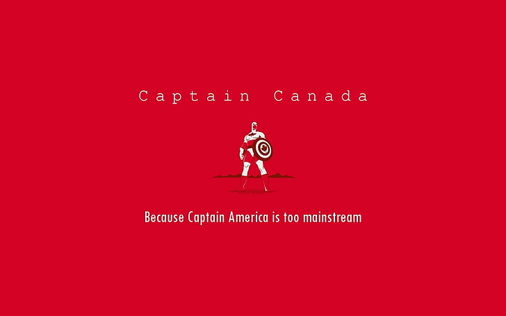 Wallpaper Captain Canada, kutipan, minimalis, tipografi, latar belakang merah, latar belakang sederhana, Wallpaper HD