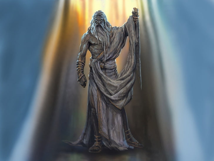 Zeus figurine, Zeus, beards, HD wallpaper