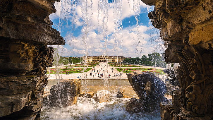 シェーンブルン宮殿、ウィーン、オーストリア、シェーンブルン宮殿、ウィーン、オーストリア、 HDデスクトップの壁紙