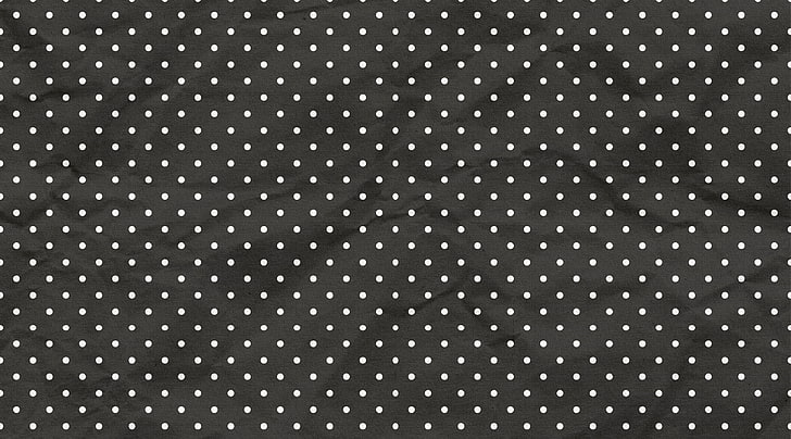 bingkai hitam-putih polka-dot, tekstur, bintik-bintik, latar belakang hitam, Wallpaper HD